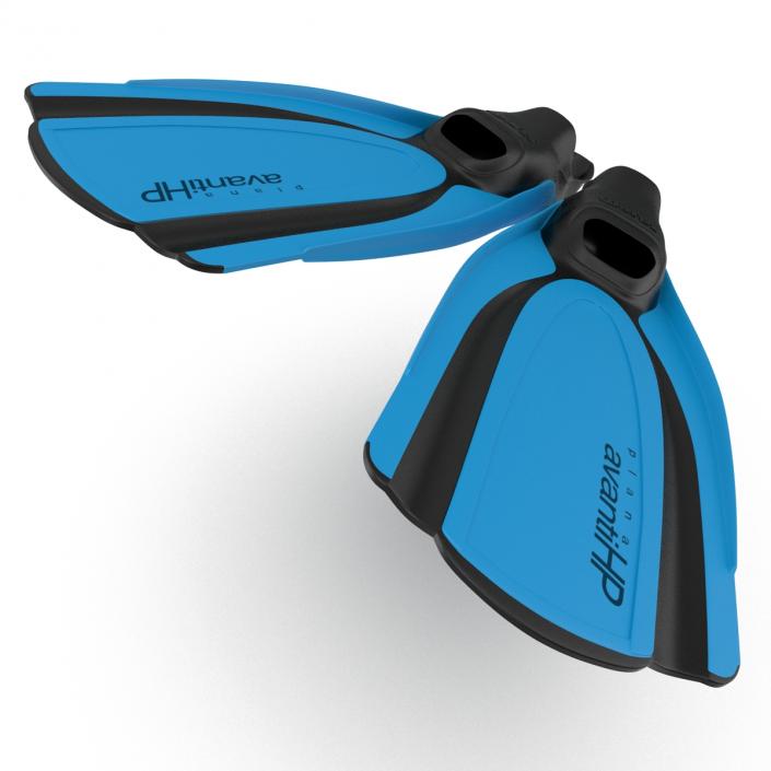 3D Swim Fins 2 Blue 2 model